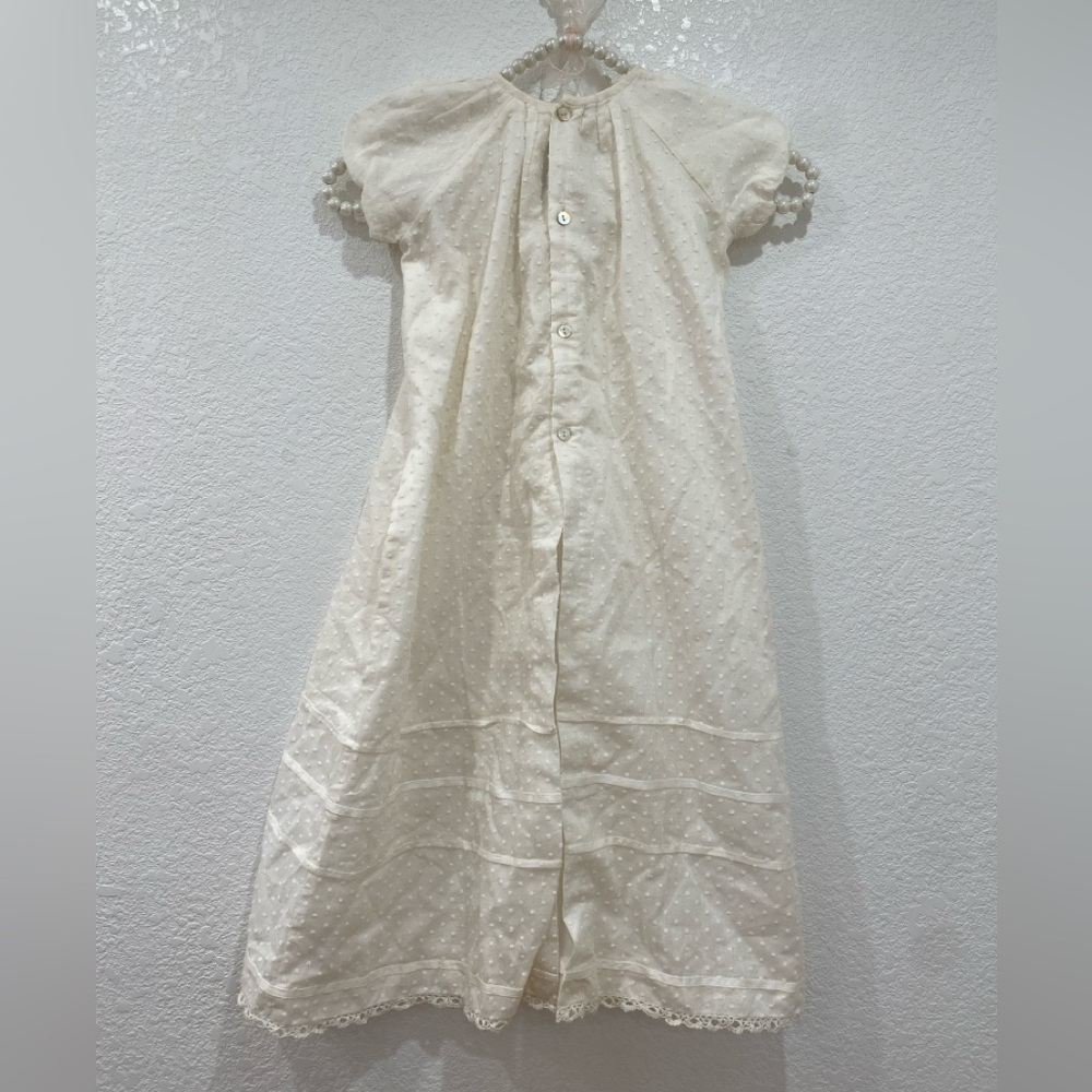 Poeme et Poesie elegant day gown dotted crocheted trim - Picture 2 of 7